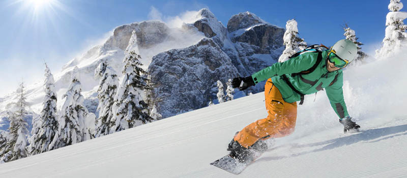 snowboarding in the mountain